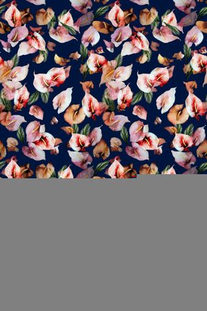 水彩花卉印花华亿平台图片