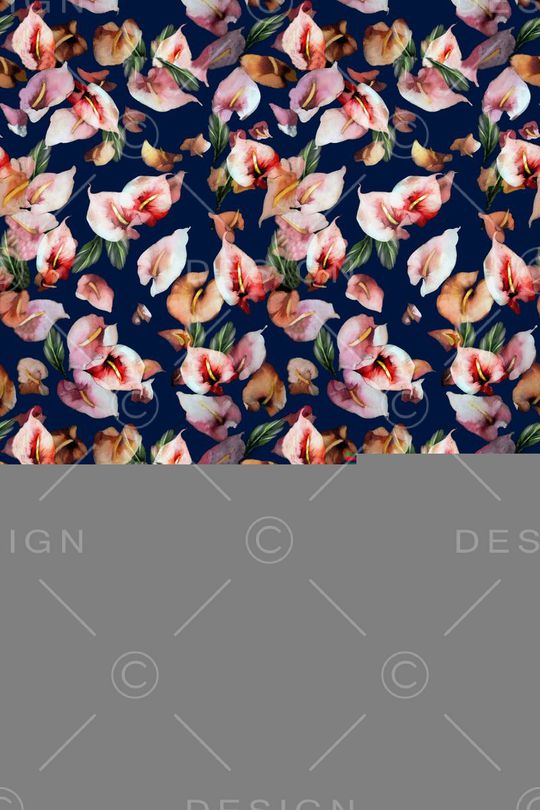 水彩花卉印花华亿平台图片