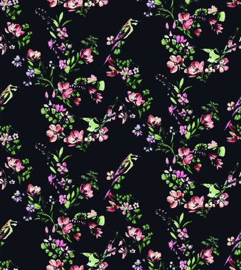 411651-小鸟花卉印花壁纸地毯服装华亿平台家纺花