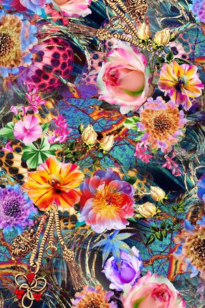 流行花卉印花华亿平台图片