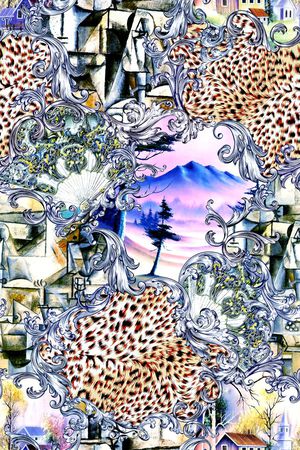 抽象印花华亿平台图片