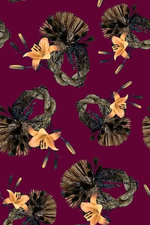 花卉 绳子印花华亿平台图片