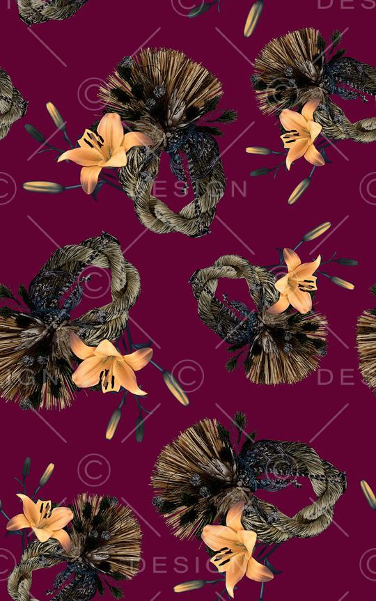 花卉 绳子印花华亿平台图片