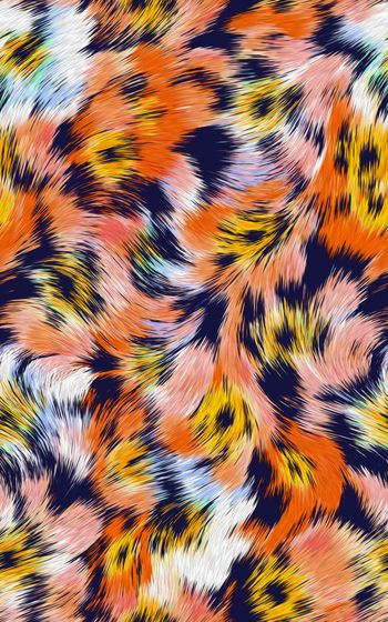 411817-仿动物纹皮毛毛织质感图案里料女装外