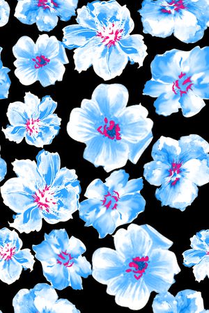 蓝花循环印花华亿平台图片