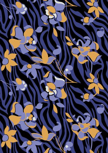 412181-抽象几何花卉动物纹设计