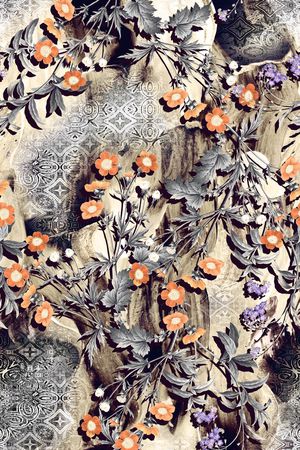 复古印花华亿平台图片