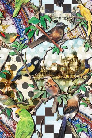 水彩花卉组合印花华亿平台图片