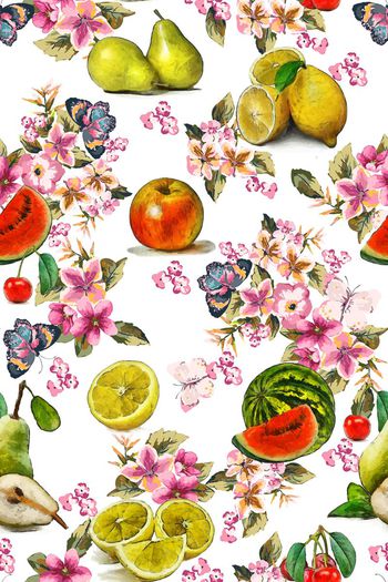 412394-田园风水彩水果百香果花花卉春夏女装