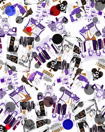 412586-波点手绘插画海报乱排数码印花图