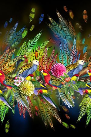 热带风印花华亿平台图片