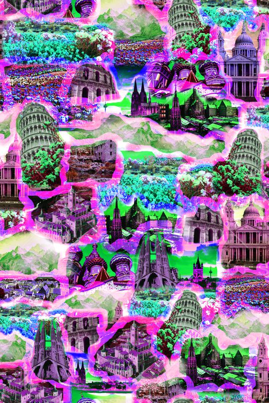 休闲 时尚 风景印花华亿平台图片