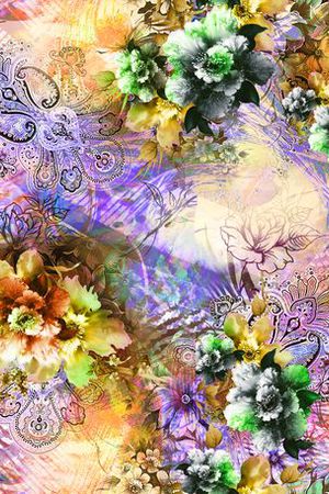 花卉印花华亿平台图片