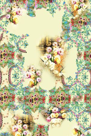 民族花卉印花华亿平台图片