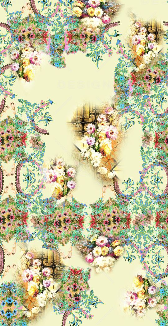 民族花卉印花华亿平台图片