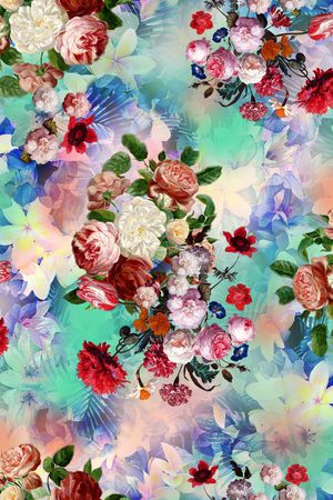 油画组合花印花华亿平台图片