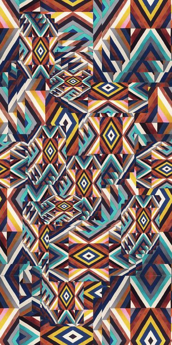 413039-抽象几何棱形 服装面料