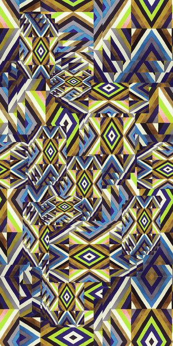 413041-抽象几何棱形 服装面料