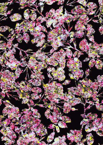 413128-叶子花卉印花壁纸地毯服装华亿平台家纺花