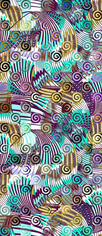 413136-凤凰羽毛飞扬旋转回旋几何纹理女装衬