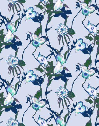 413146-缠枝植物花卉印花壁纸地毯服装华亿平台家