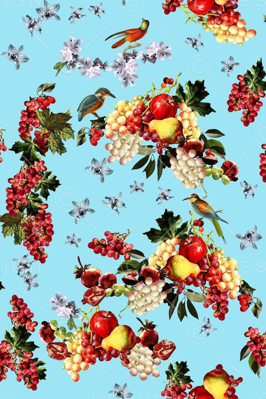 复古花鸟印花华亿平台图片