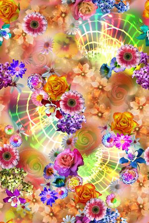 花卉印花华亿平台图片