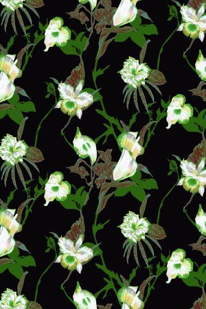 缠枝 植物花卉印花华亿平台图片