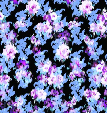 413569-彩色花卉印花壁纸地毯服装华亿平台家纺花