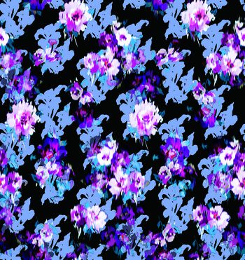 413570-彩色花卉印花壁纸地毯服装华亿平台家纺花