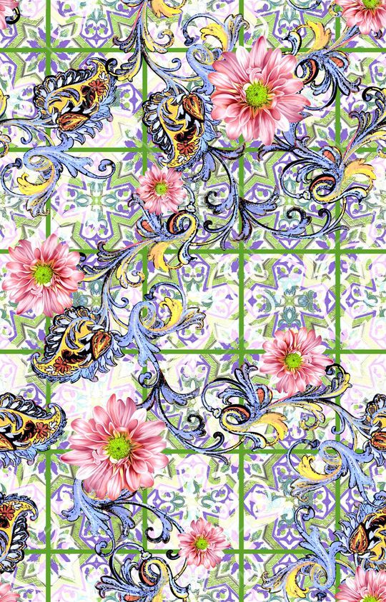 复古华丽印花华亿平台图片