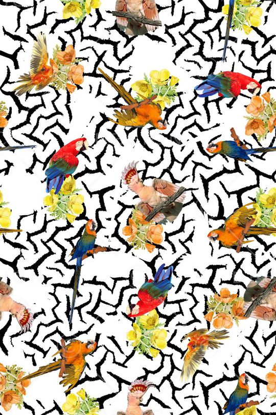 几何图案印花华亿平台图片