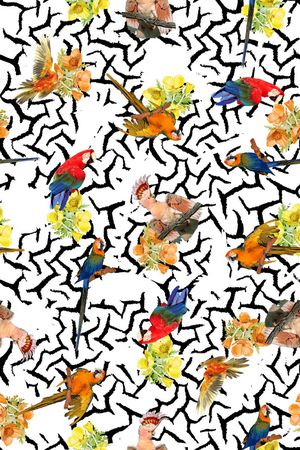 几何图案印花华亿平台图片