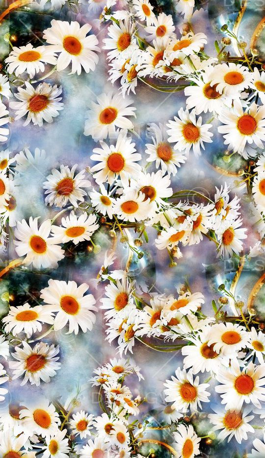 雏菊花印花华亿平台图片