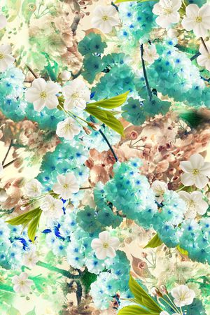 淡雅 抽象底纹女装花卉印花华亿平台图片