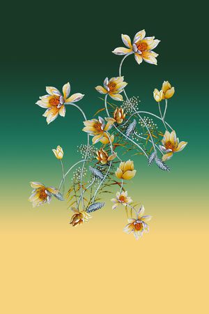 立体荷花印花华亿平台图片