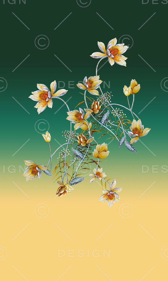 立体荷花印花华亿平台图片