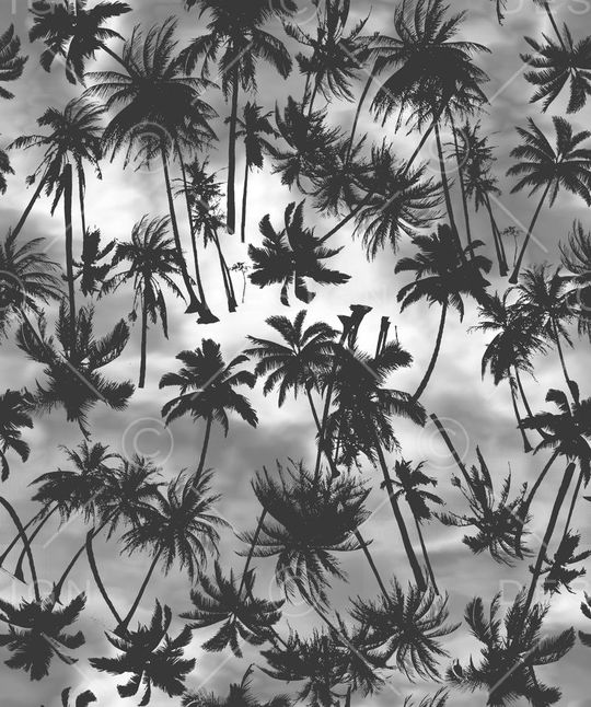 彩色椰树印花华亿平台图片