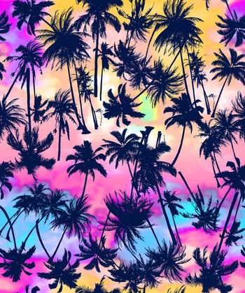 414251-彩色背景椰樹