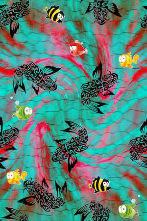 热带风情印花华亿平台图片