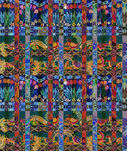 花鸟印花华亿平台图片