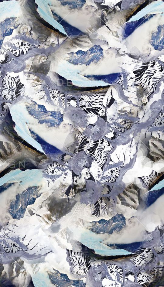 抽象景观印花华亿平台图片