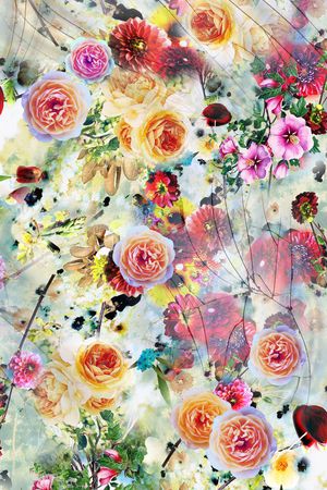 花卉印花华亿平台图片