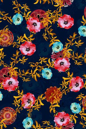 欧式圆盘图案印花华亿平台图片