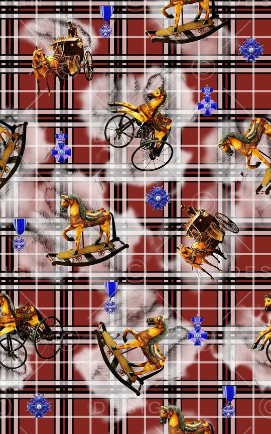 经典几何格子印花华亿平台图片