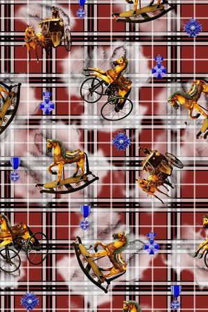 经典几何格子印花华亿平台图片