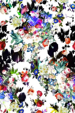 夏季数码 抽象女装花卉印花华亿平台图片