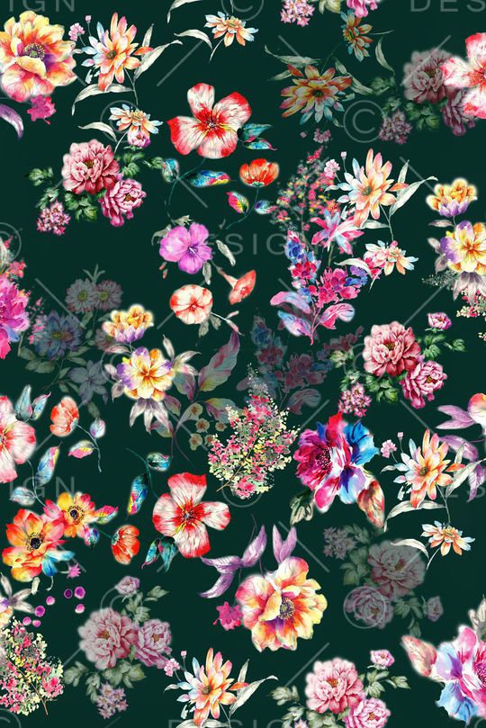 写意 涂鸦花卉印花华亿平台图片