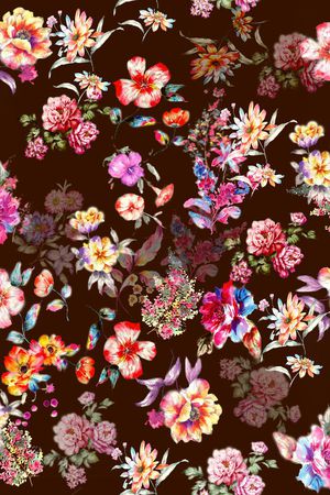 写意 涂鸦花卉印花华亿平台图片