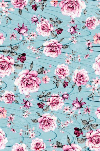 415152-欧式复古流动清新写实花瓣四方连续